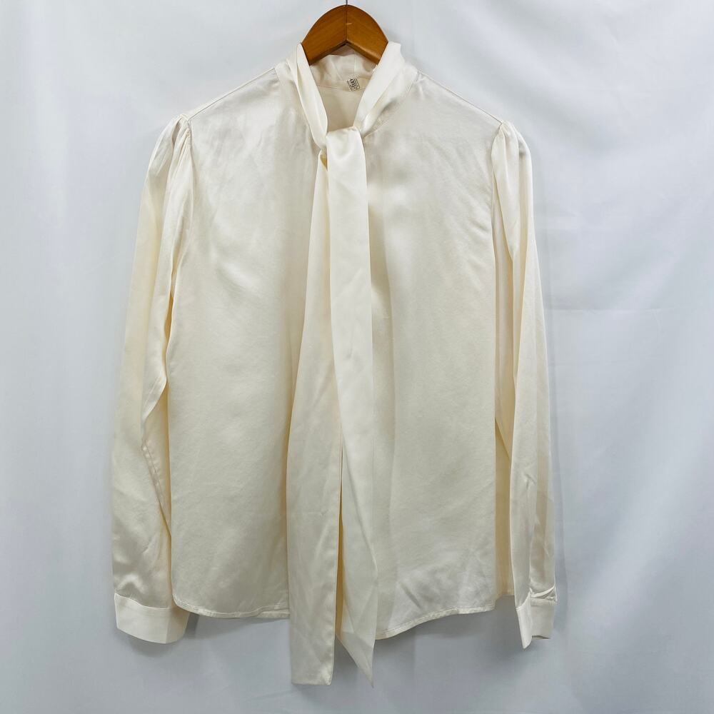 LilySilk M Women Bow-tie Neck Silk Blouse - Picture 3 of 16
